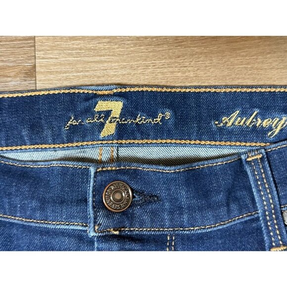 🔥 7 For All Mankind Aubrey High-Rise Button Fly Skinny Jeans – Size 33 - Picture 7 of 10